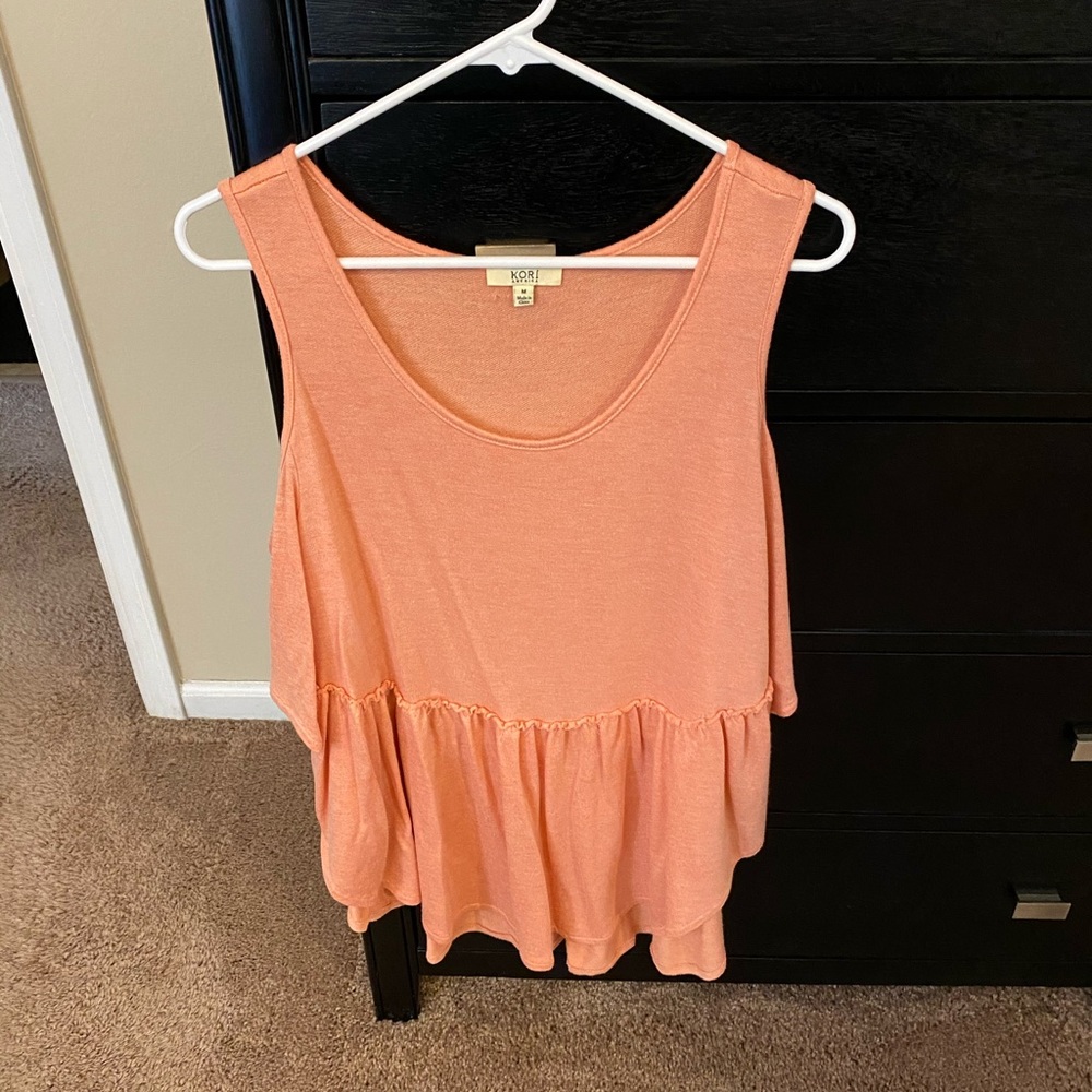 Peach off the shoulder sweater